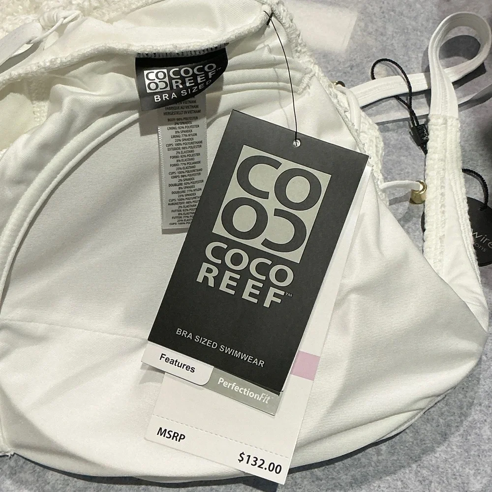 Coco Reef White Textured Lace-Up One-Piece Swimsuit - Picture 5 of 8